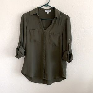 Green Button Up Blouse